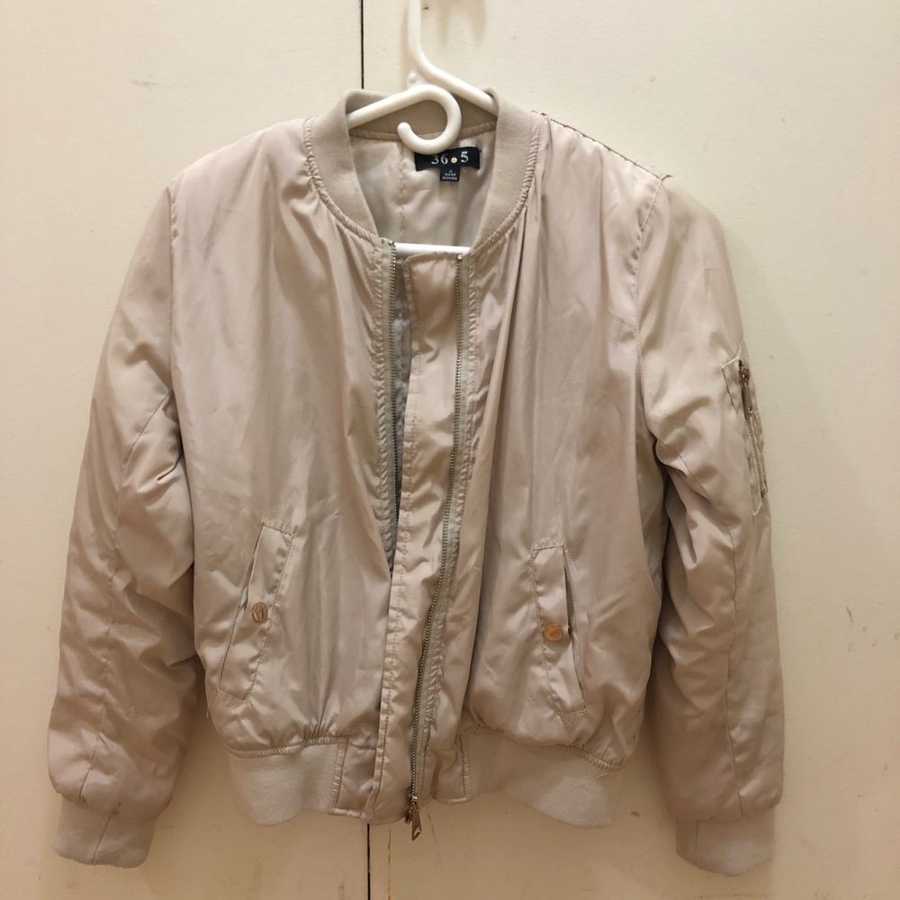 Nude colored bomber jacket